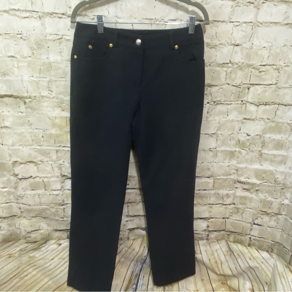 J McLaughlin For Dillards Black Textured Straight Leg Pants